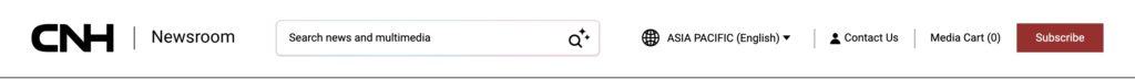An image showing the AI-Search feature in CNH's online newsroom